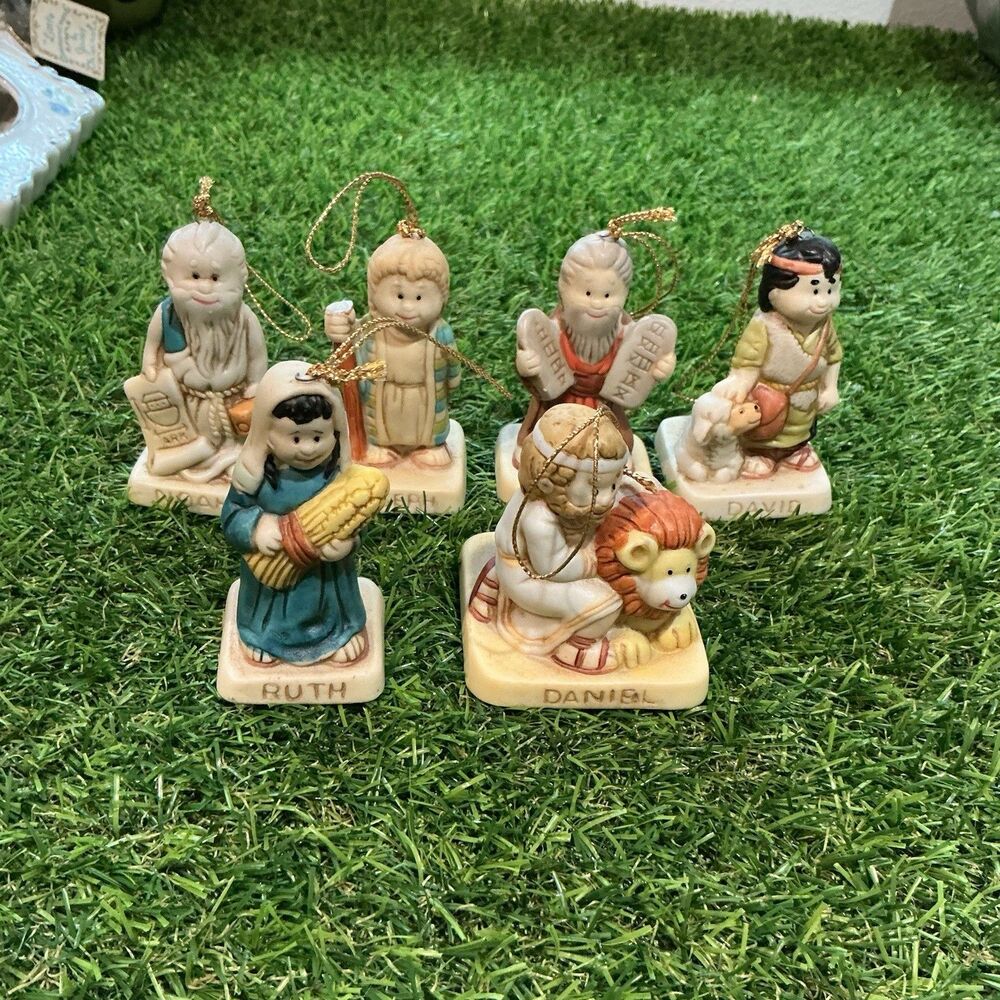 1991 House of Lloyd Bible Story Christmas Ornaments Set of 6 Noah Ruth David